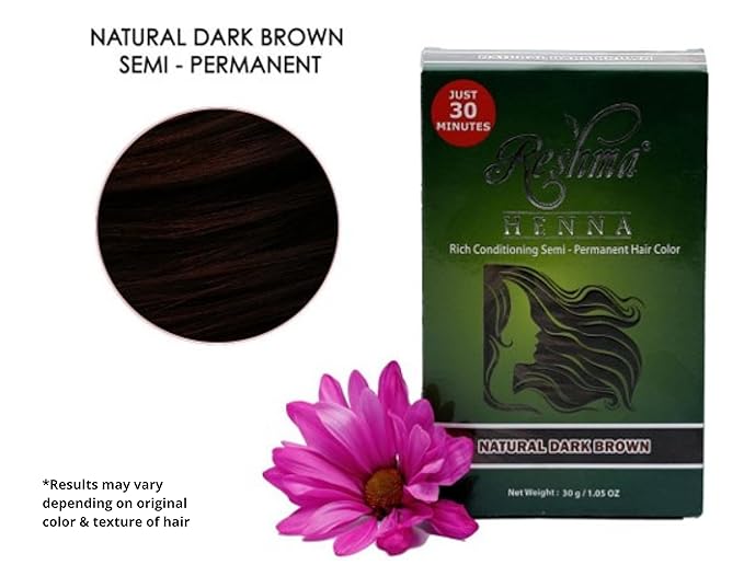 Reshma Beauty 30 Minute Henna Hair Color | Infused with Natural Herbs, For Soft Shiny Hair | Henna Hair Color/Dye, 100% Gray Coverage |Semi Permanent | Ayurveda Hair Products (Dark Brown, Pack Of 12)