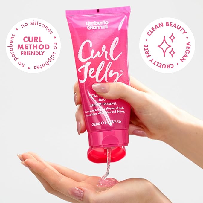Umberto Giannini Curl Jelly Dream Duo - Curl Scrunching Jelly & Creme - Curl Cream & Gel for Defined, Healthy, Bouncy Curls, Coils & Waves