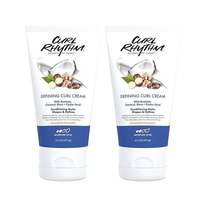 Defining Curl Cream - Hair Moisturizer for Curly Hair - Styling Cream for Frizz Control, Bounce, and Shine - Sulfate Free - 2 pc