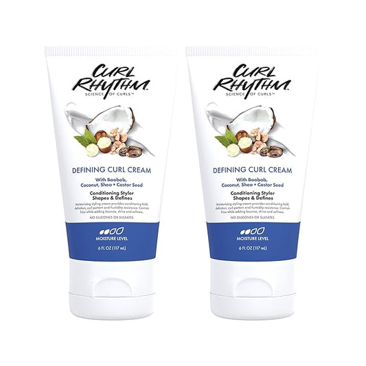 Defining Curl Cream - Hair Moisturizer for Curly Hair - Styling Cream for Frizz Control, Bounce, and Shine - Sulfate Free - 2 pc