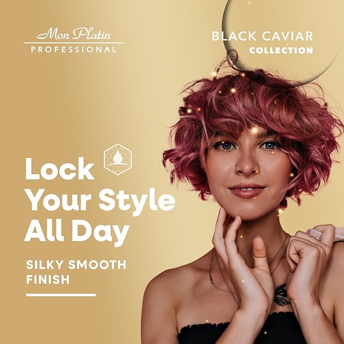 Mon Platin Professional Black Caviar Hair Cream, Luxurious Nourishing Styling Cream for Smooth & Shiny Hair, Ultimate Hair Care, Hair Styling Cream with Silk Protein & Antioxidant 400ml