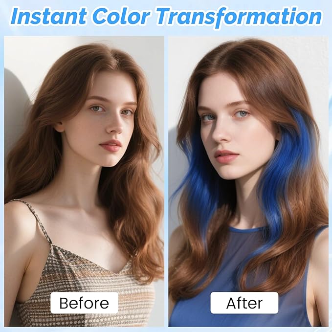 Blue Temporary Hair Color Spray, SOVONCARE Natural Hair Wax Dye Spray for Kids Halloween, Christmas Party, Cosplay -On 1-Day Washable 120ML