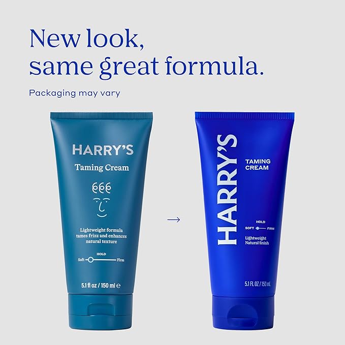 Harry's Hair Taming Cream, Lightweight Hair Styling Cream with Natural Finish, 5.1 Fl Oz, 3 Pack