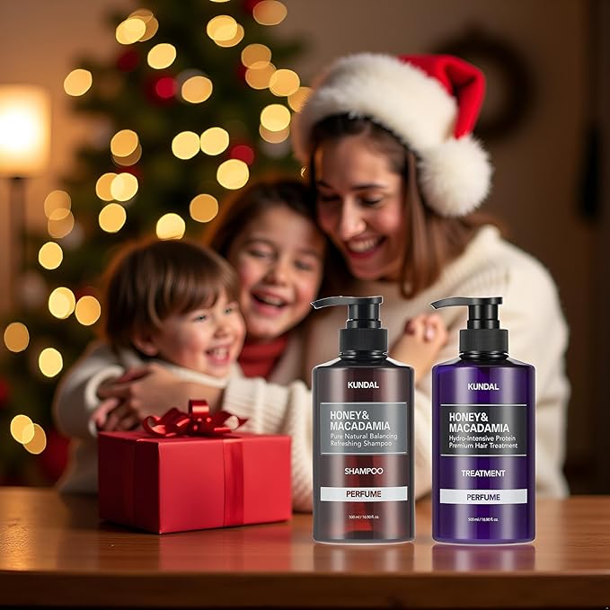 KUNDAL Shampoo/Conditioner + Caffeine Scalp Tonic Set, Sulfate Free Moisture Care, Hair Loss Scalp Strengthening, Korean Hair Care + Amber Vanilla, 16.9 fl oz x2 + 3.38 fl oz