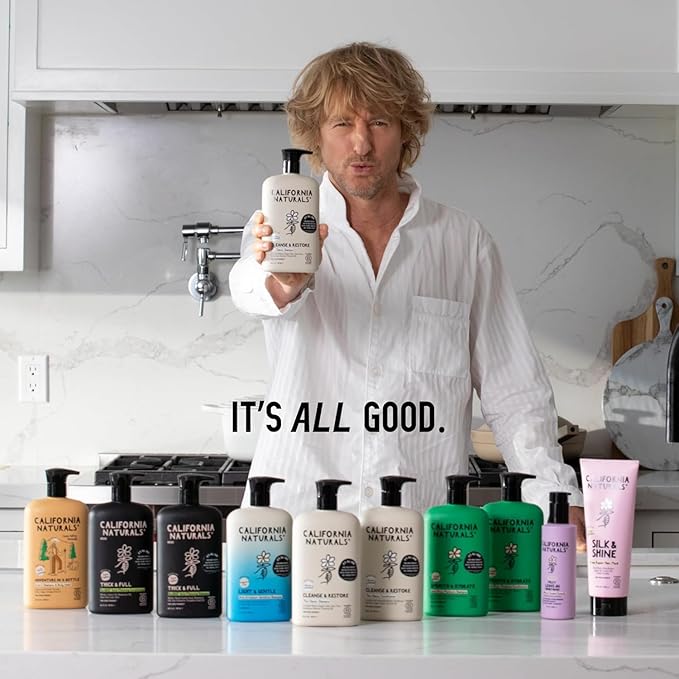 California Naturals Moisture Shampoo and Conditioner for Dry, Damaged Hair, Hair Care Bundle for Women and Men, Natural, Vegan, Cruelty, Silicone, Paraben, and Sulfate Free, Color Safe, 20 fl oz