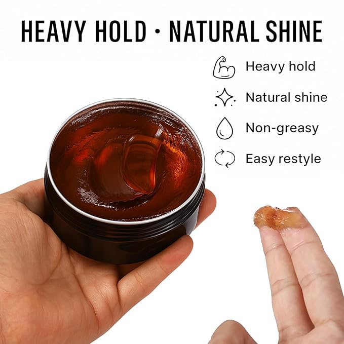 Water-Based Pomade, Hair Pomade for Men, Medium Hold Shine Hair Gel for Men | Strong Hold | Non-Greasy | for Pompadour Side Part Slick Back - 5.3oz Orange Scent