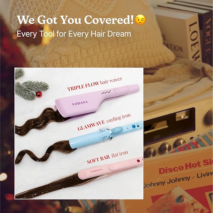 VODANA Professional Softbar Flat Iron - Ceramic Straightener with Patented Silicone Bar, Smooth & Quick Styling, Healthy Hair Solution, Dual Voltage for Worldwide Use (1 inch, MintColor)