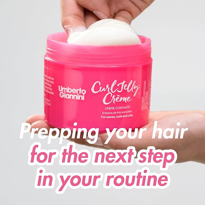 Umberto Giannini Curl Jelly Dream Duo - Curl Scrunching Jelly & Creme - Curl Cream & Gel for Defined, Healthy, Bouncy Curls, Coils & Waves