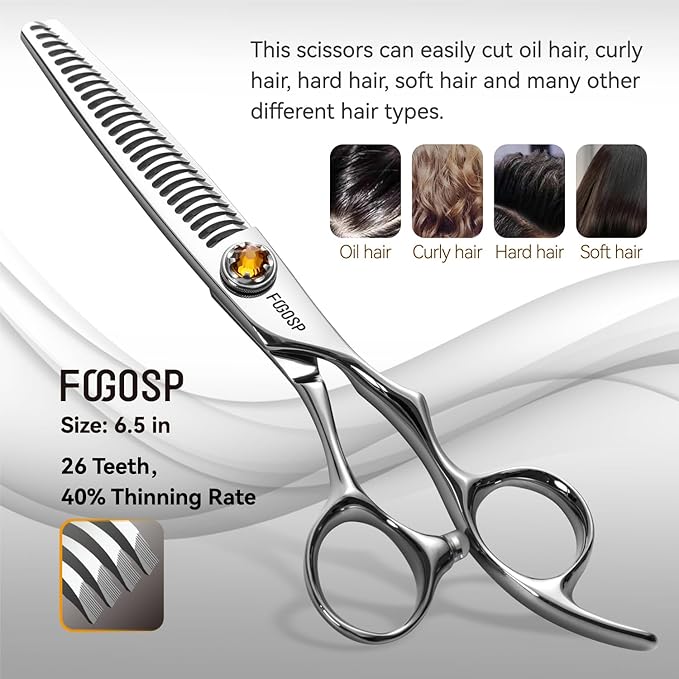 6" Professional Hair Shears Set Japanese VG10 Stainless Steel Sharp CNC Scissors Lightweight Smooth Cutting Barbers Straight and Thinning Scissors Kit for Salon Professionals