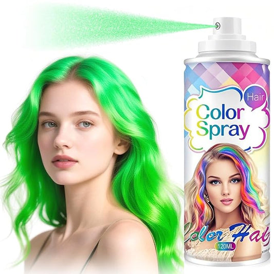 Green Hair Spray, Temporary Hair Color Spray for Kids and Women, Washable Hair Color Dye, Natural Hair Strong Style Coloring Gel Cream for Party,Hollowen,Cosplay, Festivals