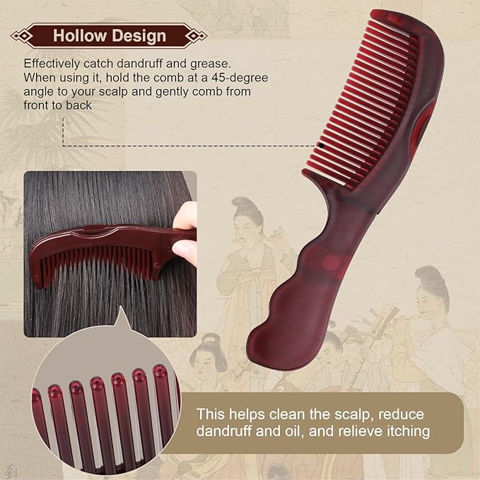 2PCS Anti Dandruff Comb, Scalp Detox Comb for Scalp Build Up, Sweep Dandruff Removal Brush for Hair Care (Patented)