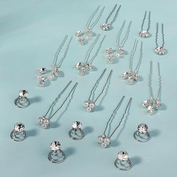 18 Pieces Hair Pins for Women Pearl Crystal Bridal Hair Accessories Wedding HairPieces for Brides Vintage Decorations Bride Bridesmaids