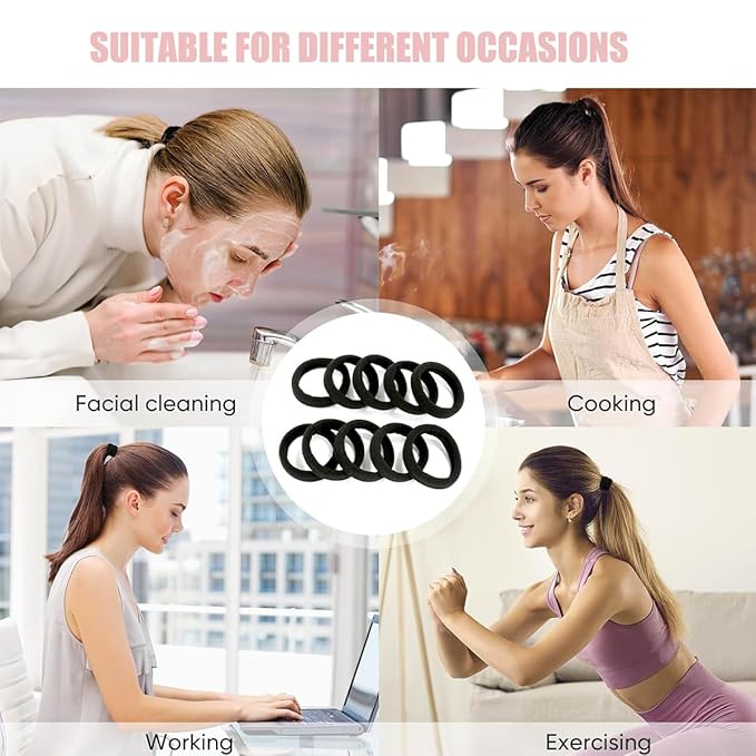 15pcs Hair Ties No Damage Strong Stretchable Hair Bands for Curly Heavy and Long Hair All-Day Hold Ponytail Holders SnagFree Rubber Bands Hair Accessories Ideal Gifts for Women Teens Girs