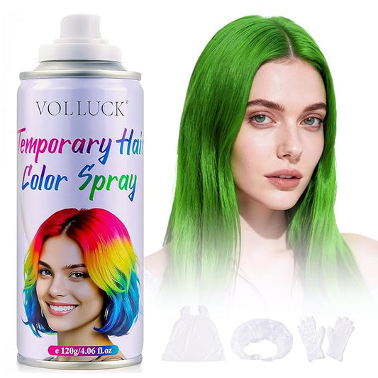 Green Hair Spray Temporary, Hair Color Spray 1-Day Hair Dye Colored for Kids Women Men Joker, Hair Wax Color Washable, Hair Paint Halloween Fast-Drying 4.06 Fl Oz