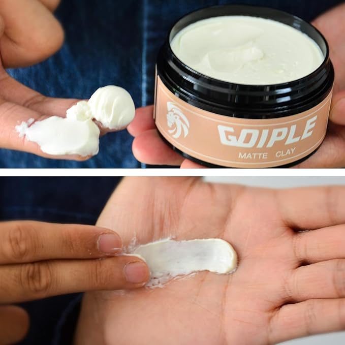 2PCS Hair Styling Clay for Men Firm Hold, Matte Finish Hair Clay Hair Paste for Men Water Based Matte Texture Pomade Mens Hair Products Add Volume, Firm Hold Clay Pomade Ideal for All Men's Hair Types