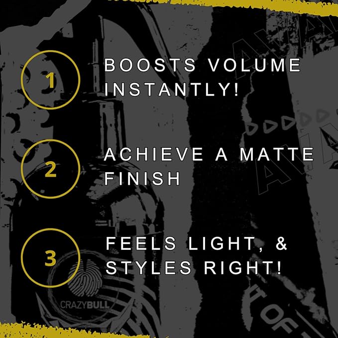 Crazy Bull Hair Bull Blaster Sea Salt Spray - Volumizing Hair Spray for Men - Lightweight and Firm Hold Spray - Vegan and Cruelty-Free - 6.76 oz