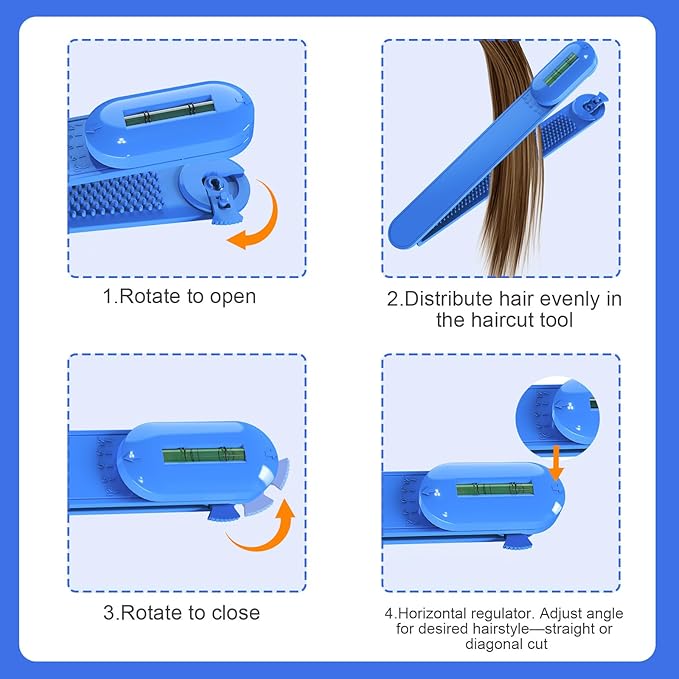 Professional Hair Cutting Kit for Women & Kids - Hair Scissors, Split Ends Trimmer & Bangs Clips - DIY Home Haircut Tools for Precision Cutting, Styling & Trimming
