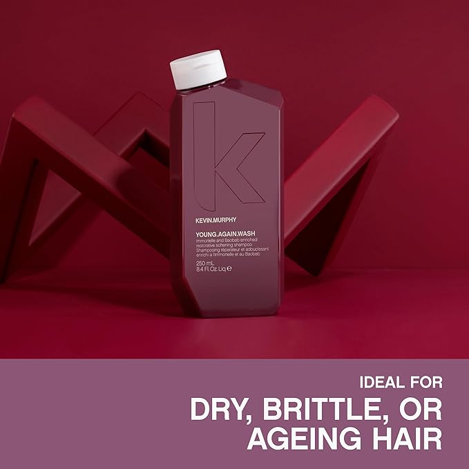 KEVIN.MURPHY YOUNG.AGAIN.WASH - Moisturising Anti-Ageing Shampoo - For Ageing, Damaged & Brittle Hair - Hair Repair - Amino Acids & Lotus Flower Extract - Sulphate & Paraben Free - 250 mL / 8.4 fl oz