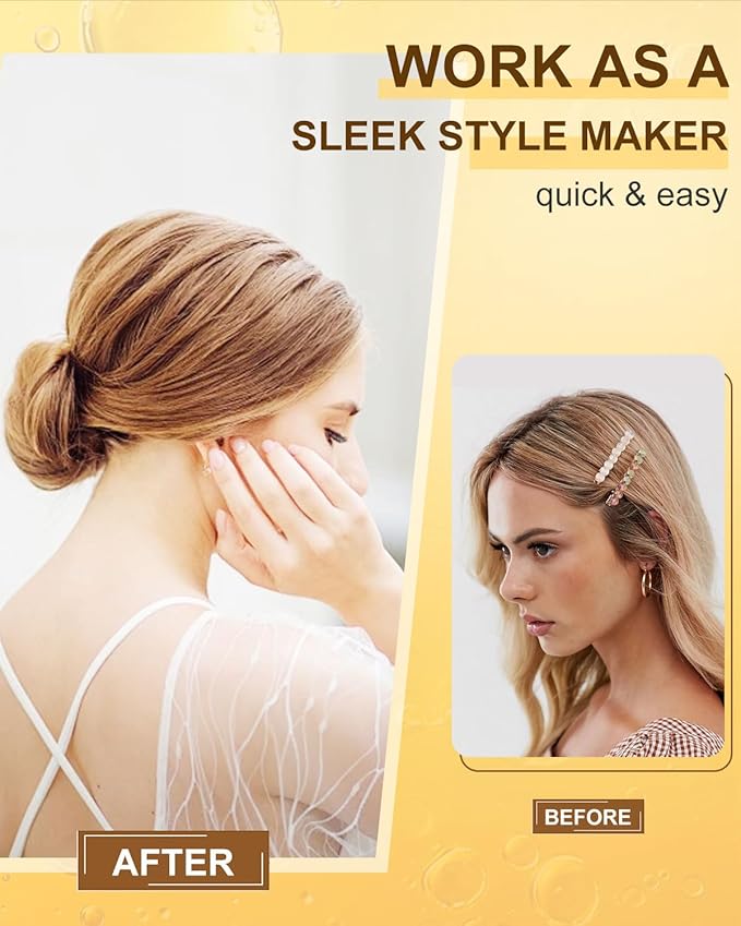 Slick Back Hair Brush & Styling Cream, Non-greasy Hair Smoothing Cream for Women, Kids Slick Back, Versatile Styling Products for Various Textures and Styles, Bun Maker for Flyaways