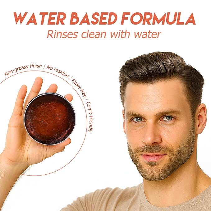 Water-Based Pomade, Hair Pomade for Men, Medium Hold Shine Hair Gel for Men | Strong Hold | Non-Greasy | for Pompadour Side Part Slick Back - 5.3oz Orange Scent