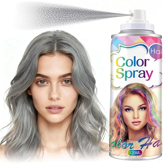 Gray Hair Spray, Temporary Hair Color Spray for Kids and Women, Washable Hair Color Dye, Natural Hair Strong Style Coloring Gel Cream for Party,Hollowen,Cosplay, Festivals