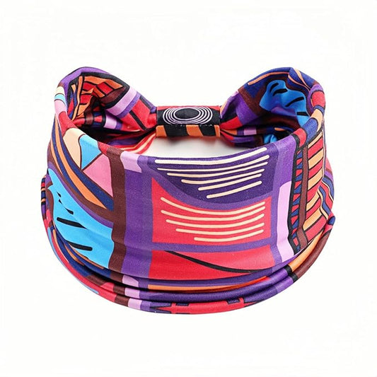 1 Pack Boho Headbands Stretch Paisley Print Bandana Headband Criss Cross Hair Bands Knotted Head Wrap Yoga Daily for Women and Girls (Digital)