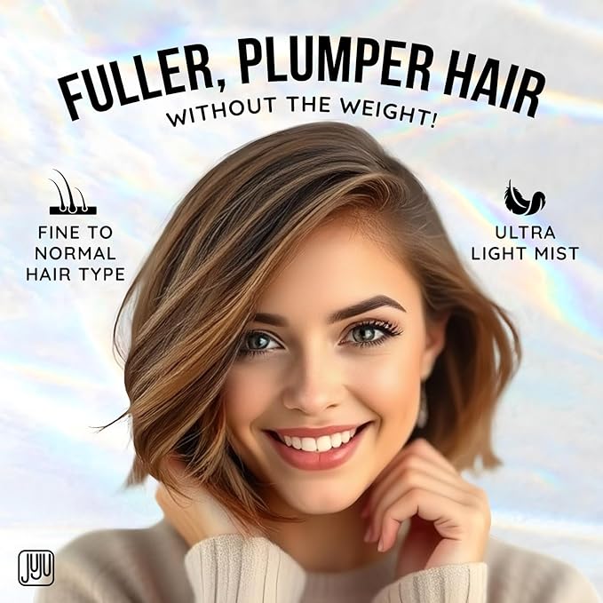 Juju Plump Lightweight Hair Volumizing Spray 6 Fl Oz - Volumizing Hair Spray for Women, Fragrance Free Hairspray Volume for Medium to Fine Hairs, Airy Feel Styling Root Volume Sprays for Women