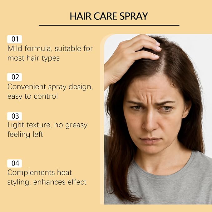 Argan Oil Heat Protectant Spray for Hair - Thermal Shield with Moroccan Argan Oil to Nourish & Hydrate, Helps Smooth Dry, Brittle Hair & Reduce Breakage for Silky Shine, for All Hair Types（120ml）