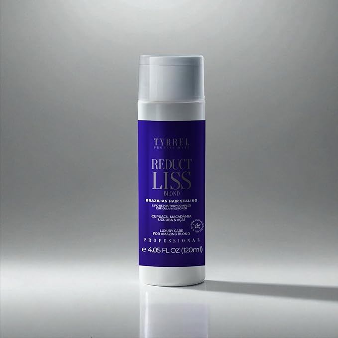 Tyrrel Reduct Liss Blond Brazilian Hair Straightening Cream, 4.05 fl oz, Professional Treatment for Blonde, Bleached, Gray Hair, Violet Fragrance