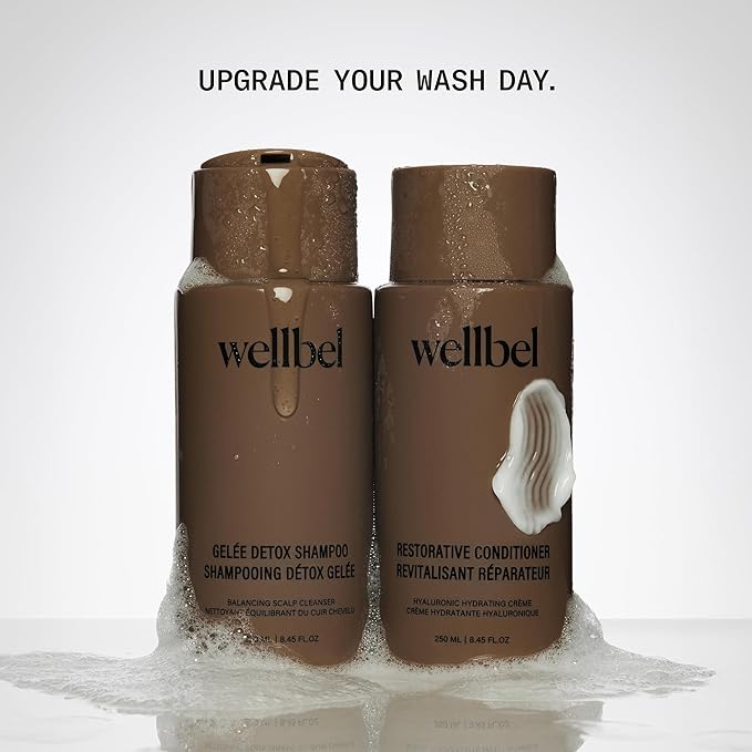 WELLBEL Gelée Detox Shampoo – pH-Balanced Scalp Detox, Gently Exfoliates & Removes Buildup, Dermatologist-Tested, Color-Safe, Hydrating & Strengthening Formula for Healthy, Bouncy Hair