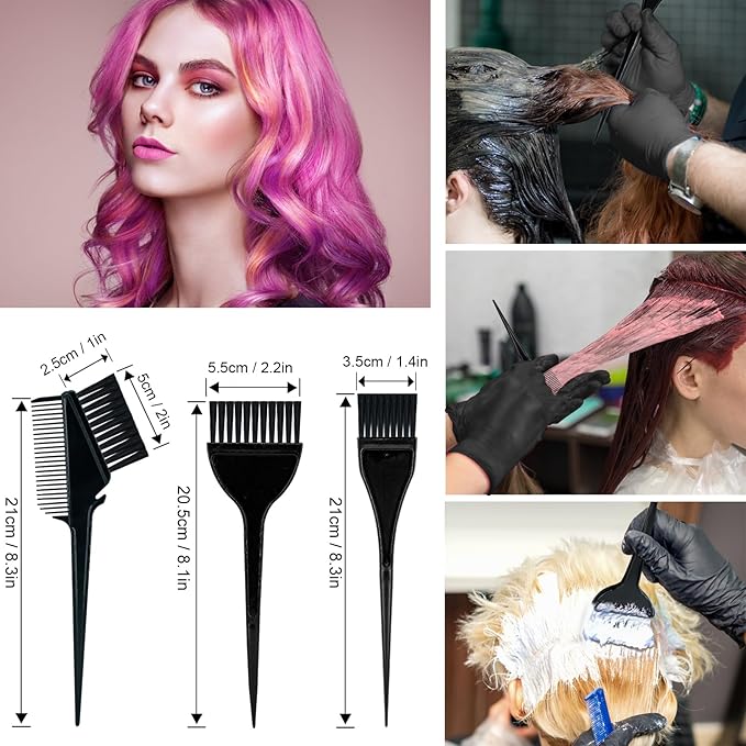 21Pcs Hair Dye Kit Professional Hair Coloring Products with Hair Dye Brush, 350ml Hair Color Bowl, Hair Clips, Applicator, Earcover for Salon Bleaching & Hair Coloring at Home