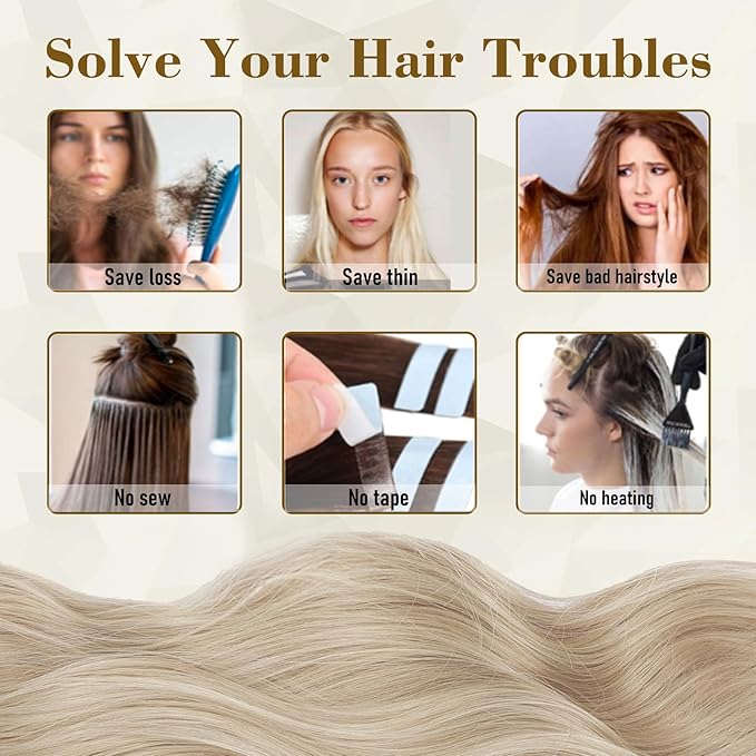 Vigorous Clip in Hair Extensions 20Inch Blonde Hair Extensions Clip Ins 4Pcs Long Wavy Soft Synthetic Hairpieces for Women