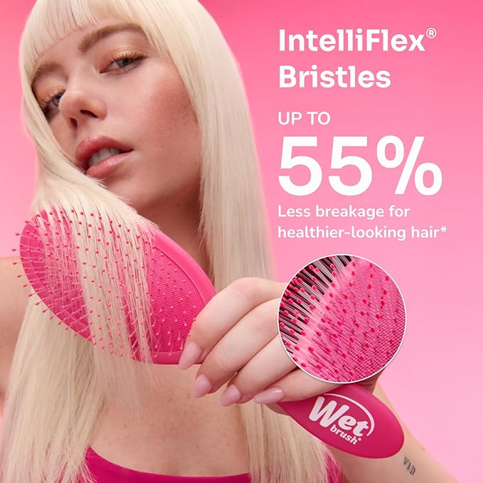 Wet Brush Shine Enhancer Hair Brush, Purple - Exclusive Ultra-soft IntelliFlex Bristles - Natural Boar Bristles Leave Hair Shiny And Smooth For All Hair Types - For Women, Men, Wet And Dry