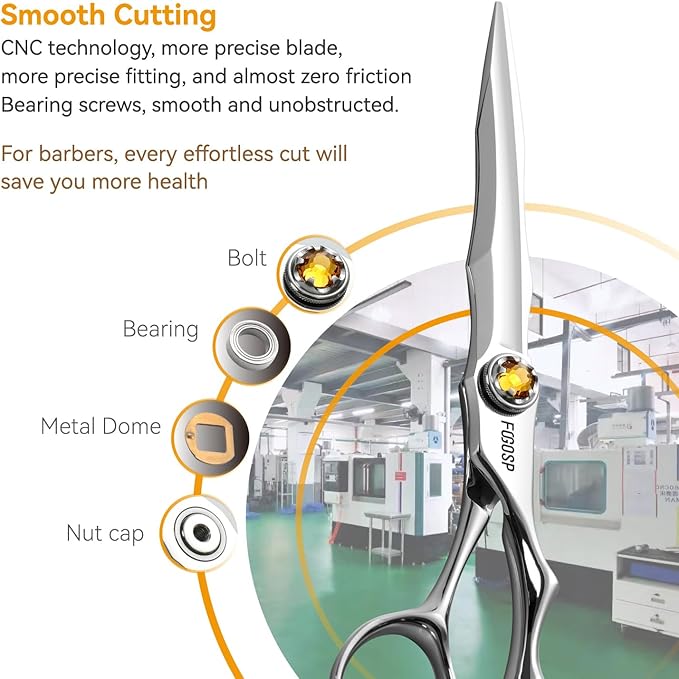 6" Professional Hair Shears Set Japanese VG10 Stainless Steel Sharp CNC Scissors Lightweight Smooth Cutting Barbers Straight and Thinning Scissors Kit for Salon Professionals