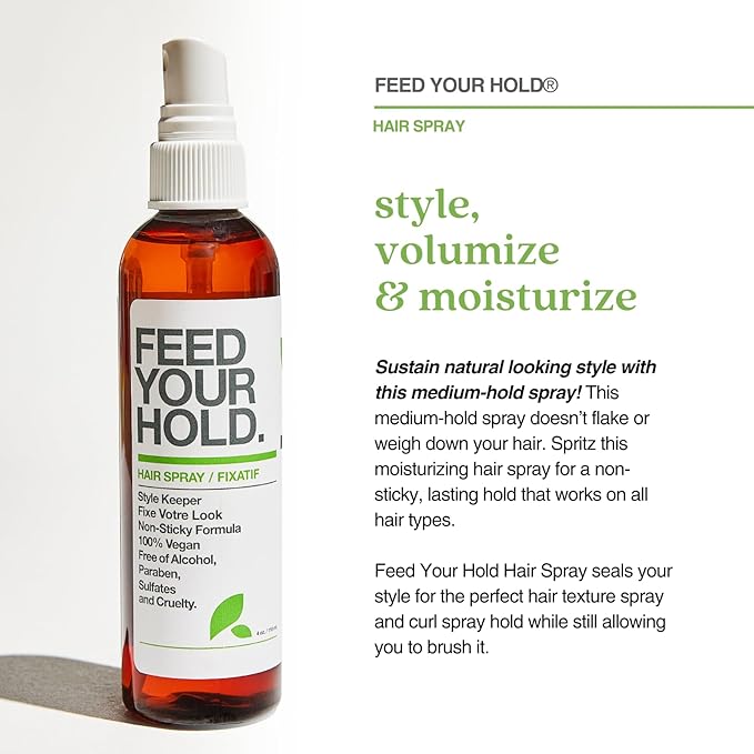 Yarok - Feed Your Hold Hair Spray - Style, Volumize & Moisturize - Natural Medium Hold Hair Spray - Non-Sticky, Aerosol Free Formula - 100% Vegan - Gluten, Sulfate, Paraben & Cruelty Free - 4oz