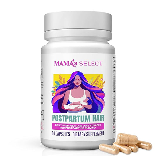 Mama’s Select Postpartum Hair Loss Vitamins – Reduce Shedding, Restore Thickness, Shine, & Strength – Supports Hormonal Balance, Cellular Renewal & Scalp Health – Treatment Is Safe for Breastfeeding