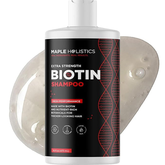 Ultra Biotin Shampoo for Thinning Hair - Extra Strength Volumizing Shampoo for Men and Women with B Vitamins and Rosemary Essential Oil - Sulfate Free Shampoo Biotin Formula for Hair and Scalp Care
