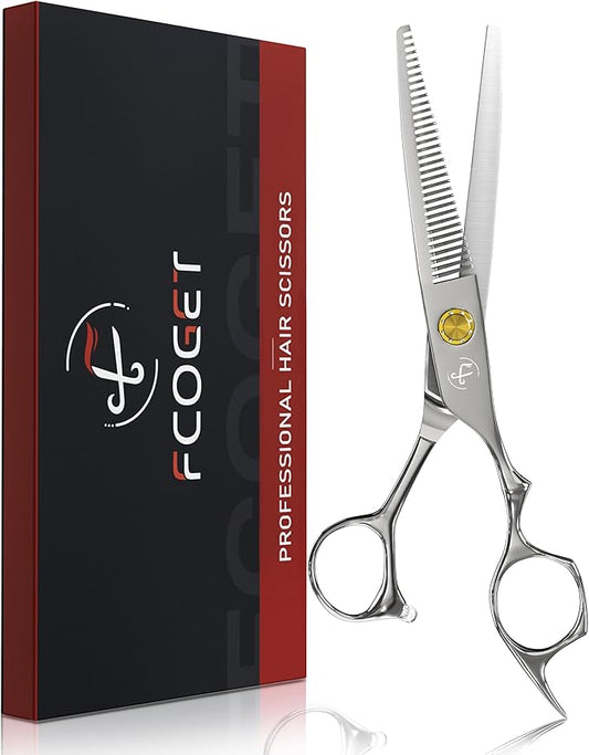Silver Professional Hair Thinning Shears Hair Cutting Texturizing Teeth Scissors - 6.8" HIGH-END Extremely Sharp Scissors 440C Stainless Steel for Salon Home Stylists