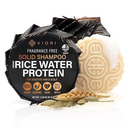 Viori Native Essence Shampoo Bar Made with Rice Water - Handcrafted All Natural Shampoo Bars - Sulfate Free