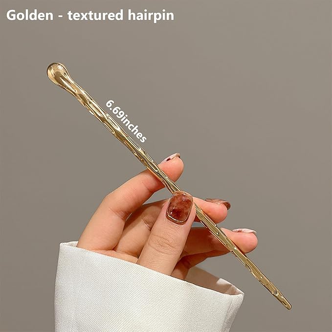 4 Pcs Hair sticks for buns,French hair pins for women,Buns and Updos with No Hair Damage, Metal Texture Pin Great Hold,Suitable for fine & thick hairUS306