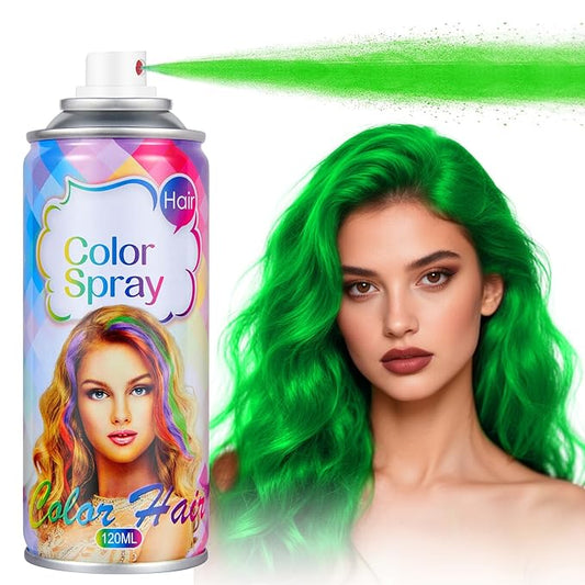 Acomler Green Hair Spray, Temporary Hair Color Spray for Kids Women, Natural Washable Temporary Hair Dye, One-Day Use Hair Color Wax Pomades for Cosplay, Party, DIY, Christmas, Halloween(Green,4.06oz)