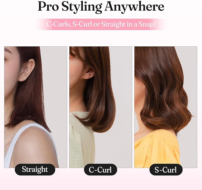 VODANA Pocket Mini Flat Iron, Travel Hair Straightening Iron, Pouch Included, Small Lightweight (Pink Vanilla)…