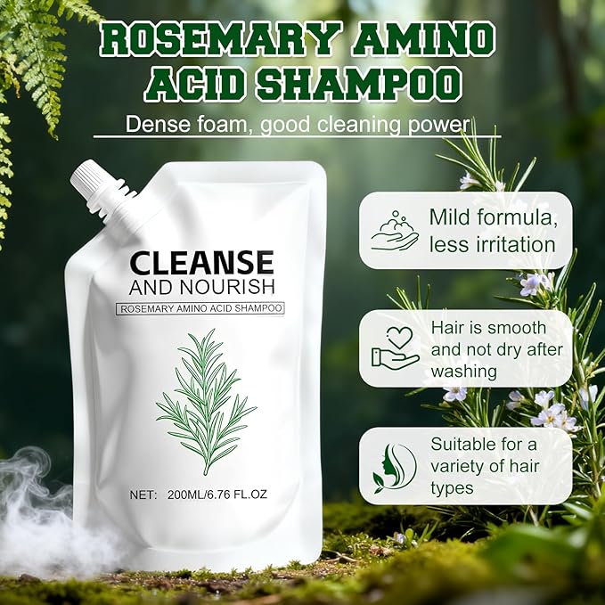 2PCS Rosemary Amino Acid Shampoo,Hair Growth Shampoo for Thinning Hair Women and Men Hair Loss，Strengthen Scalp with Natural formula (6.76 fl.oz)
