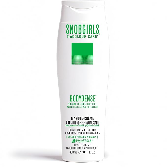 Volumizing Conditioner for Fine or Limp Hair – Lightweight, Vegan, Color Safe Formula with Ceramides & Botanical Oils – Adds Volume, Bounce & Shine – SNOBGIRLS BODYDENSE – 10.1 fl oz