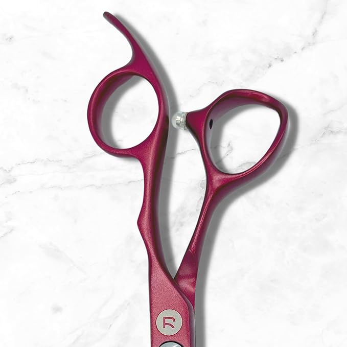 Saki Red Hair Cutting Scissors - 6" Inch Hair Shears - Red Titanium Finish - Professional Use - 440C Japanese Steel