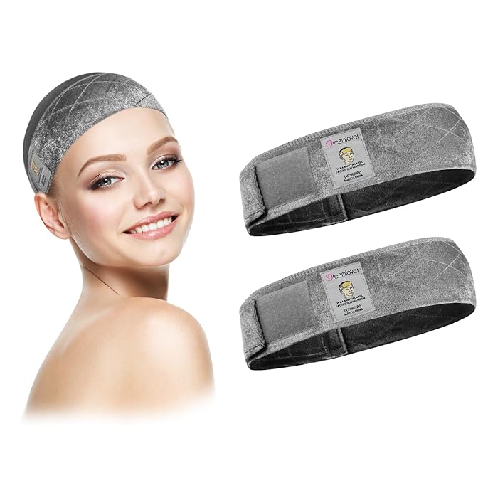 Dreamlover Wig Grip Bands for Keeping Wigs in Place, Wig Grip Headband, Grey, 2 Pieces
