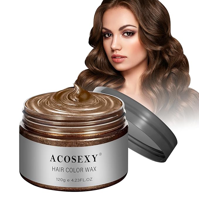 Brown Hair Spray,Temporary Hair Color Wax Dye,Hair Spray Color Temporary,Natural Hair Coloring Wax Hair Color Dye for Chiristmas,Cosplay,Party,Masquerade, Halloween.etc (Brown, 1 Pack)