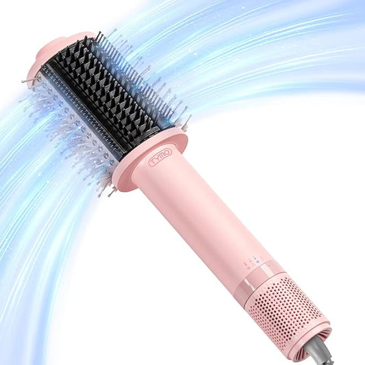 TYMO 3.0 Hair Blow Dryer Brush - Lightweight 3X Faster Drying 5-in-1 Ionic Blowout Hair Dryer Brush with Smoothing Comb & Volumizing Bristles for Anti-Frizz Straight Hair, Curls & Blowouts, Pink