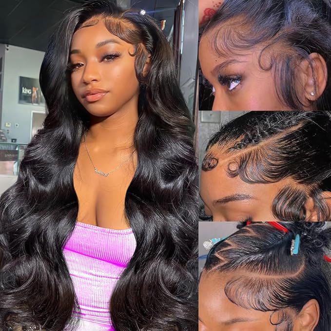 30 Inch 13x6 Lace Front Wigs Human Hair 200% Density Body Wave HD Lace Front Wigs Human Hair Pre Plucked Natural Color Glueless Wig 100% Virgin Lace Front Wigs for Women