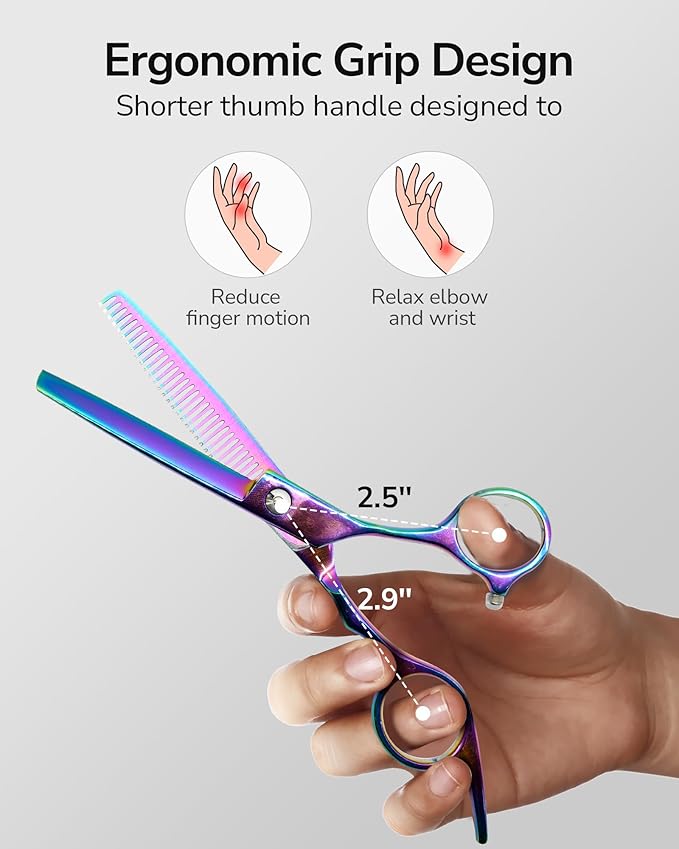 ULG Hair Thinning Scissors Professional Barber’s Texturizing Teeth Shears for Hairdressing, Salon and Home Use Thinning Shears for Hair Cutting, Made of Japanese Stainless Steel, 6.5 inch